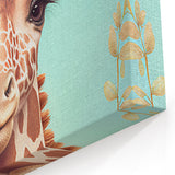 Floral Giraffe Wall Art - Cute and Whimsical Wildlife Canvas Print