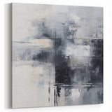 Monochrome Reflections Abstract Art | Stretched Canvas Wall Decor