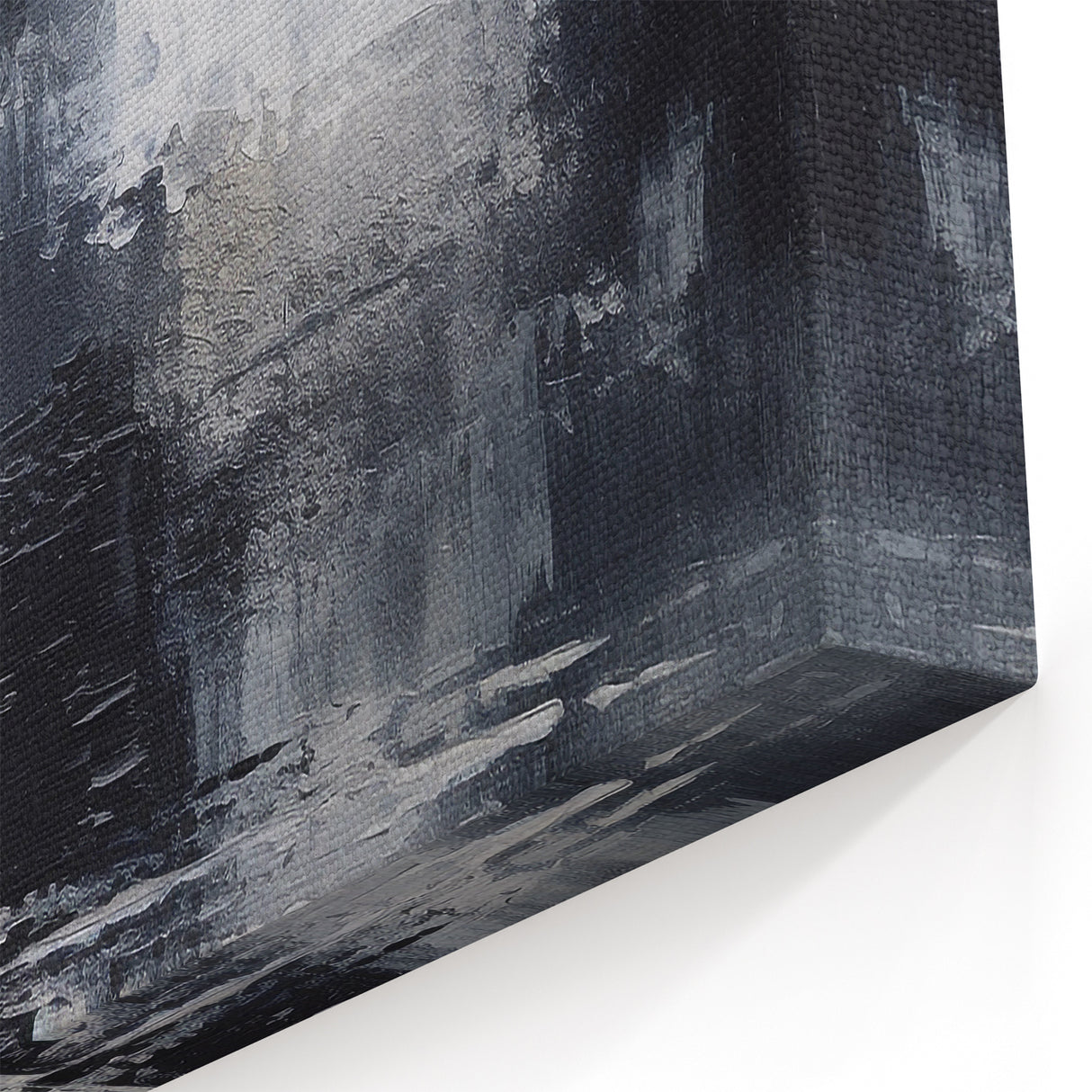 Monochrome Reflections Abstract Art | Stretched Canvas Wall Decor