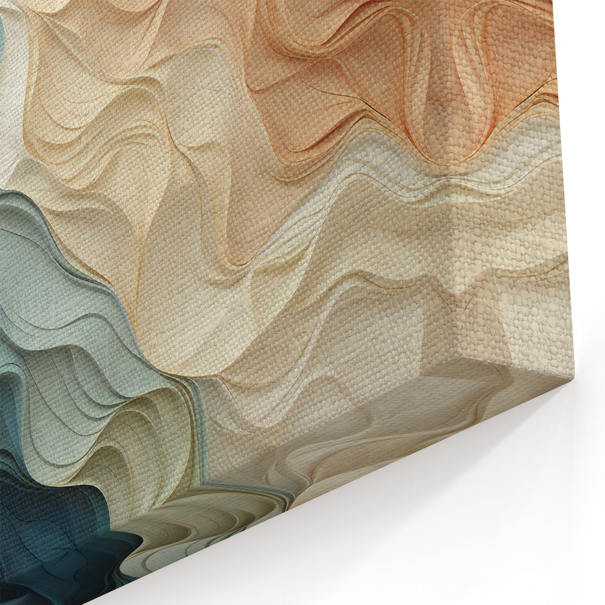 Soft Wave Abstract Art in Earth Tones | Fluid Movement Wall Decor