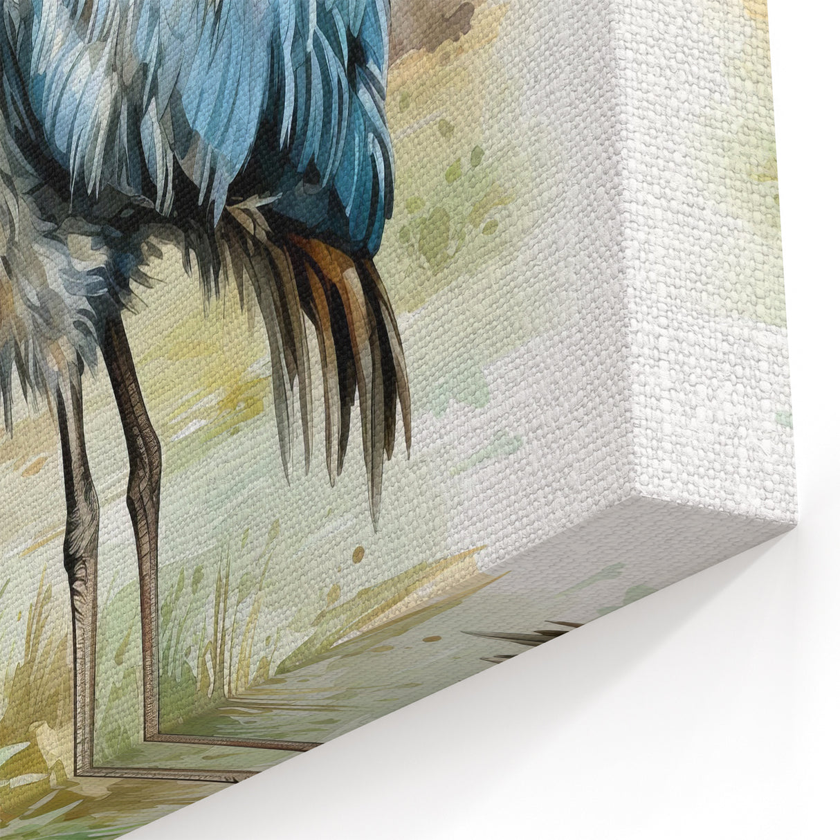 Elegant Ostrich Wall Art - Soft Pastel African Ostrich Canvas