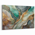 Earth & Sea Abstract Art with Gold Highlights | Elegant Wall Decor