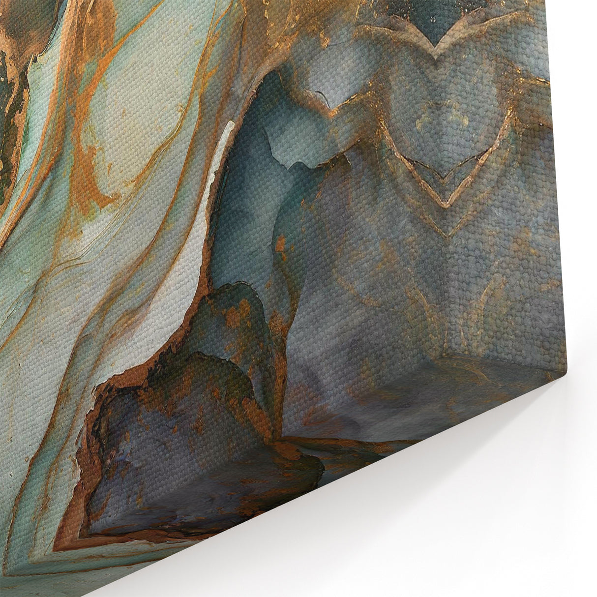 Earth & Sea Abstract Art with Gold Highlights | Elegant Wall Decor