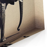 Abstract Elephant Wall Art - Unique Black & White Safari Canvas Print