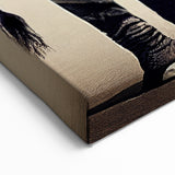 Abstract Elephant Wall Art - Unique Black & White Safari Canvas Print