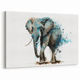Watercolor Elephant Wall Art - Vibrant Safari Animal Canvas Print