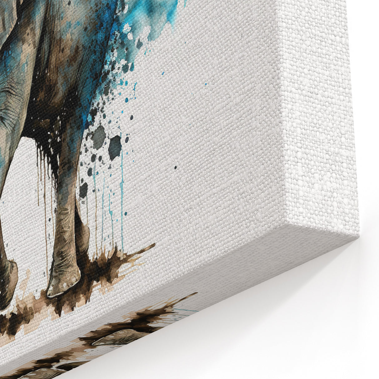 Watercolor Elephant Wall Art - Vibrant Safari Animal Canvas Print
