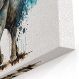 Watercolor Elephant Wall Art - Vibrant Safari Animal Canvas Print