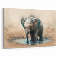 Adorable Baby Elephant Wall Art - Soft Pastel Safari Canvas Print