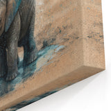 Adorable Baby Elephant Wall Art - Soft Pastel Safari Canvas Print