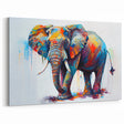 Colorful Abstract Elephant Wall Art - Vibrant Safari Canvas Print