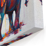 Colorful Abstract Elephant Wall Art - Vibrant Safari Canvas Print