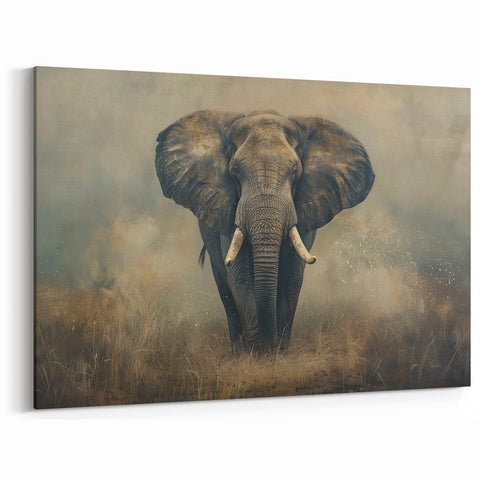 Majestic Elephant Wall Art - Safari Animal Canvas Print for Home Decor