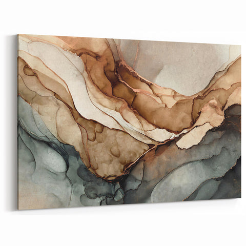 Earthy Tones Abstract Art | Organic Flowing Lines | Modern Wall Decor