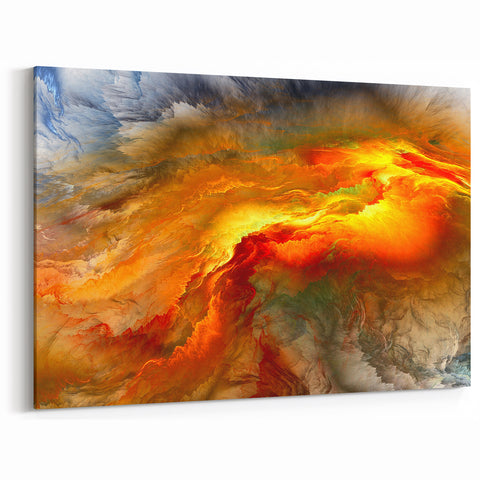 Fiery Cosmos Wall Art | Dynamic Red & Yellow Nebula Canvas Decor