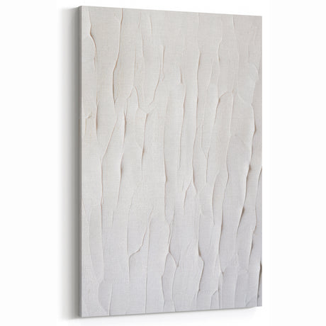 Minimalist Textured White Abstract Art - Modern Monochrome Wall Decor