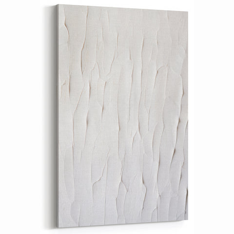 Minimalist Textured White Abstract Art - Modern Monochrome Wall Decor