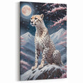 Mystical Cheetah Wall Art - Cheetah Canvas with Moonlit Landscape