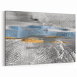 Contemporary Strokes and Lines Art with Blue and Gold Accents – Canvas