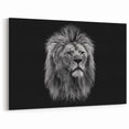 Majestic Lion Wall Art - Black & White Lion Canvas Print for Home Decor