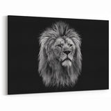 Majestic Lion Wall Art - Black & White Lion Canvas Print for Home Decor