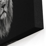 Majestic Lion Wall Art - Black & White Lion Canvas Print for Home Decor