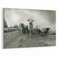 Goat Wall Art - Rustic Farm Animals Canvas Print for Wildlife Decor