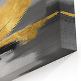 Luxurious Gold Feather Abstract Art – Modern Strokes and Lines Canvas