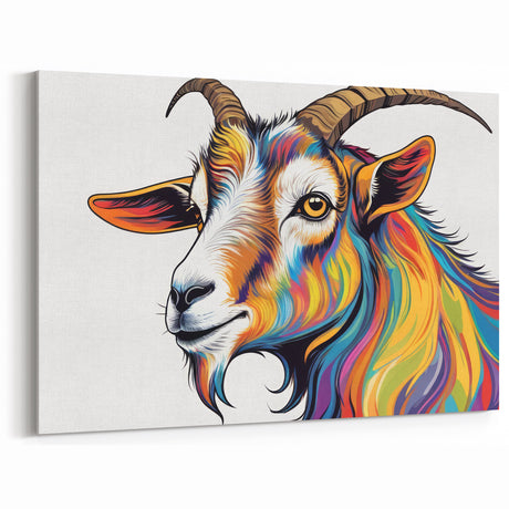 Colorful Goat Art Poster - Vibrant Pop Art Style Wall Decor