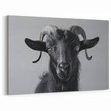 Black Goat Art Print - Modern Monochrome Wildlife Wall Decor