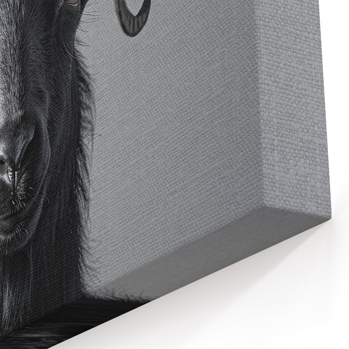 Black Goat Art Print - Modern Monochrome Wildlife Wall Decor