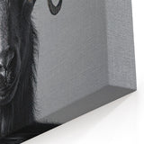 Black Goat Art Print - Modern Monochrome Wildlife Wall Decor