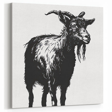 Black & White Goat Wall Art - Classic Canvas, Framed & Acrylic Prints