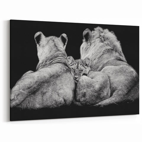 Family of Lions Wall Art - Wildlife Canvas Print