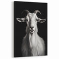Monochrome Goat Art Print - Elegant Black and White Wall Decor