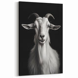 Monochrome Goat Art Print - Elegant Black and White Wall Decor
