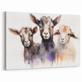 Charming Goat Trio Wall Art - Watercolor Canvas, Framed & Acrylic Prints