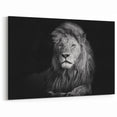 Majestic Lion Wall Art - Black and White Lion Canvas Print for Modern Decor