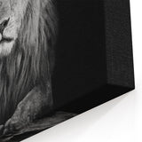 Majestic Lion Wall Art - Black and White Lion Canvas Print for Modern Decor