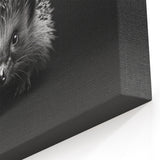 Striking Black and White Hedgehog Wall Art - Modern Animal Decor