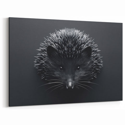 Elegant Hedgehog Wall Art - Framed, Canvas & Acrylic Monochrome Decor