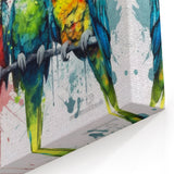 Colorful Parrot Quartet Wall Art - Vibrant Parrot Canvas Print Decor