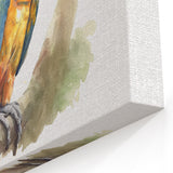 Watercolor Parrot Wall Art - Blue and Yellow Parrot Canvas Print