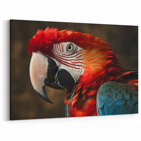 Majestic Scarlet Macaw Wall Art - Bold Parrot Canvas Print Decor
