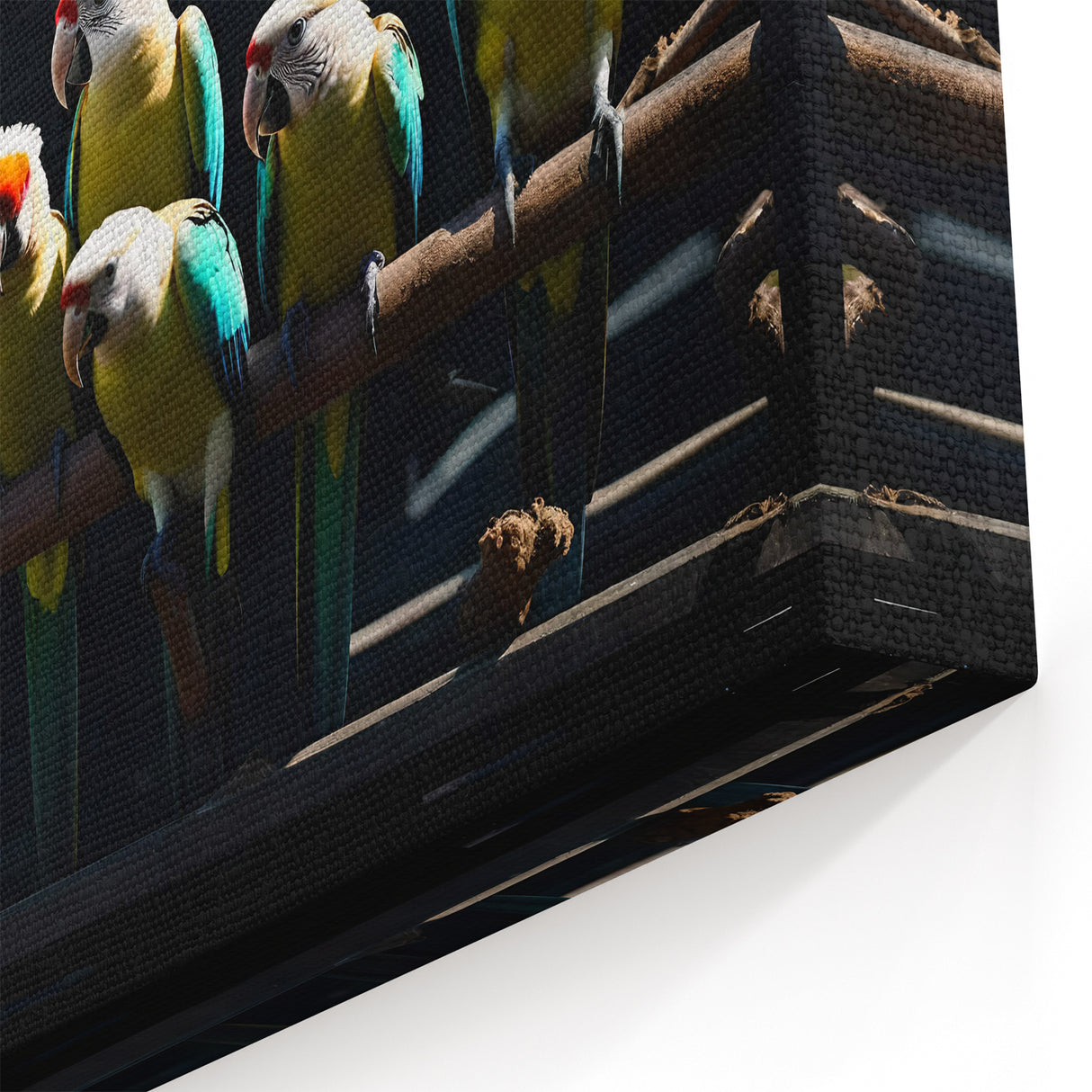 Vibrant Parrot Flock Wall Art - Tropical Parrot Canvas Print Decor
