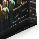 Vibrant Parrot Flock Wall Art - Tropical Parrot Canvas Print Decor