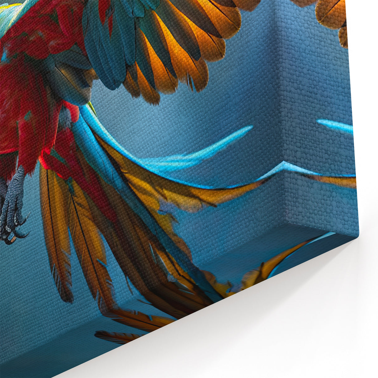 Majestic Flying Macaw Wall Art - Colorful Parrot Canvas Print Decor