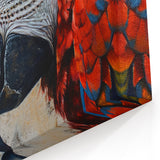 Close-Up Macaw Portrait Wall Art - Detailed Parrot Canvas Print Decor