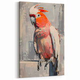 Elegant Cockatoo Wall Art - Textured Parrot Canvas Print for Home Decor
