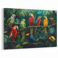 Tropical Parrot and Toucan Wall Art - Vibrant Jungle Canvas Print Decor